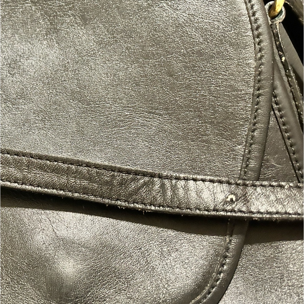COACH VINTAGE LINDSAY CROSSBODY BAG Black Leather Purse Interior Creed - Picture 13 of 13